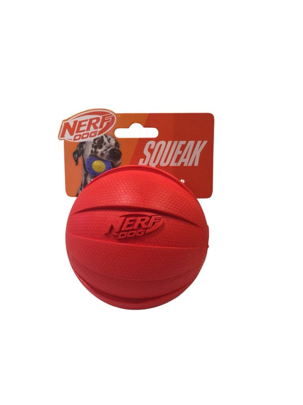 Nerf Dog Red Textured 3 1/2" Squeak Toss Ball